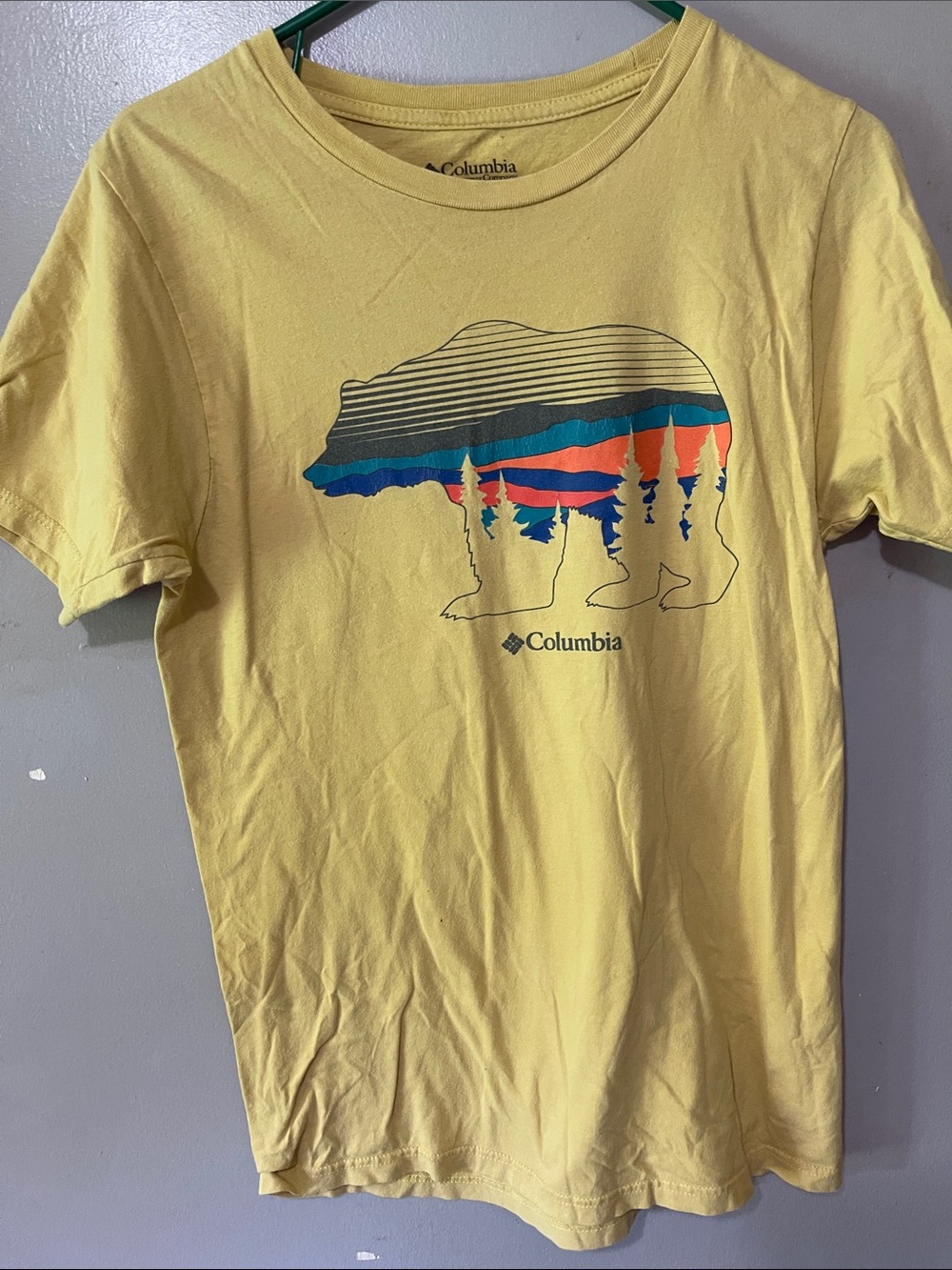 Columbia Yellow Short-Sleeve Bear Graphic Tee